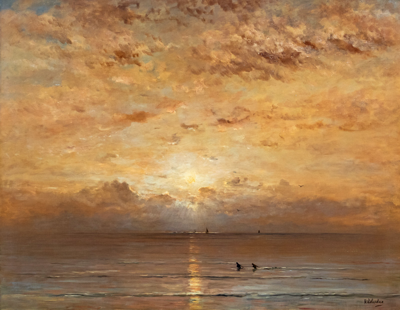 Sonnenuntergang mit Krabbenfischern von Hendrik Willem Mesdag