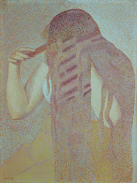 Frau, ihre Haare kämmend. von Henri-Edmond Cross
