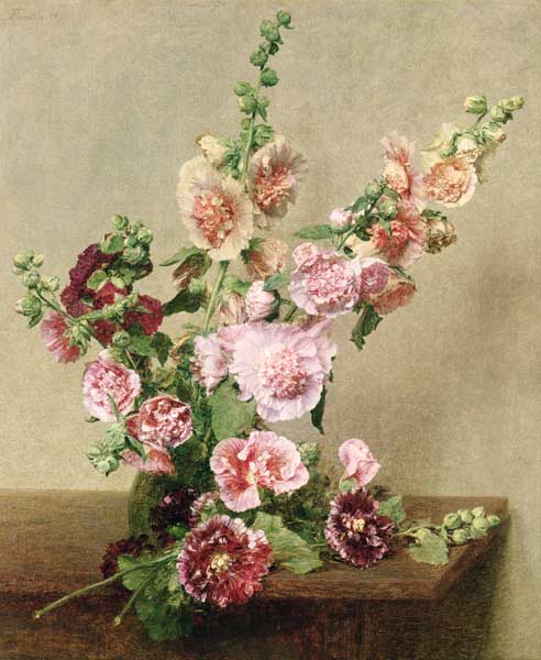 Hollyhocks von Henri Fantin-Latour