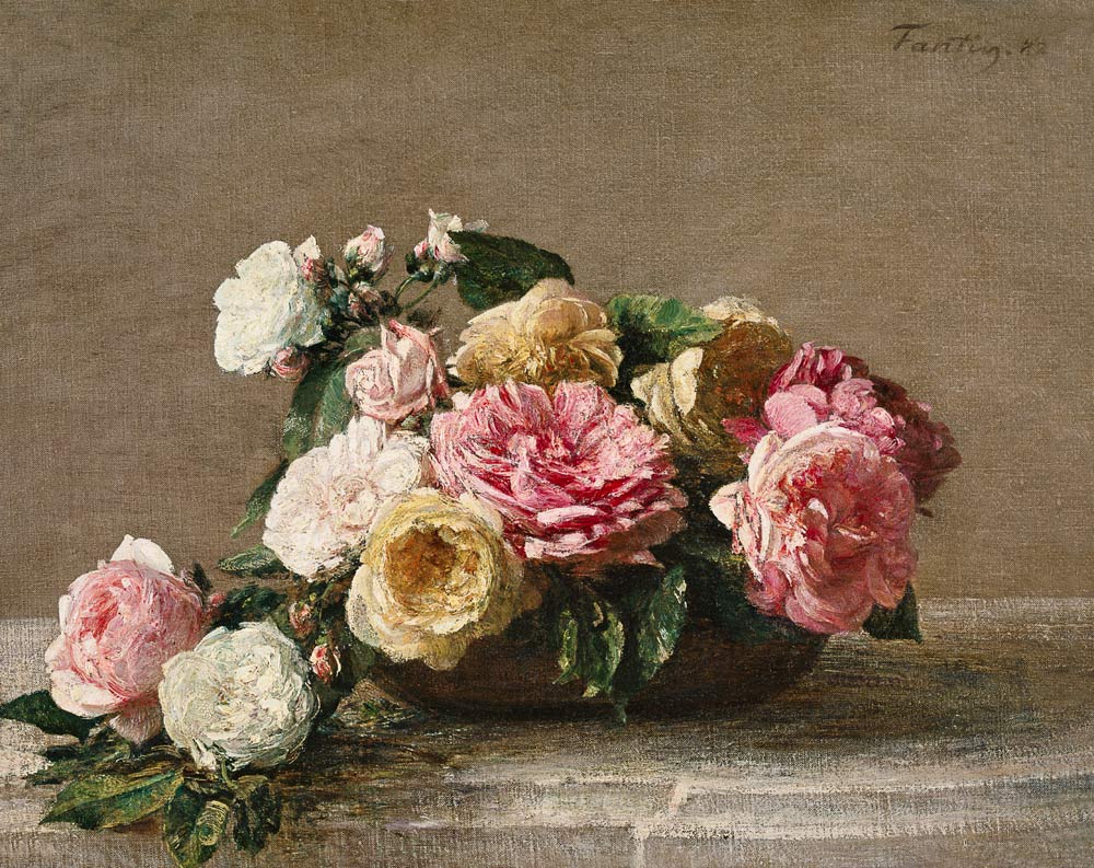 Roses in a Dish von Henri Fantin-Latour