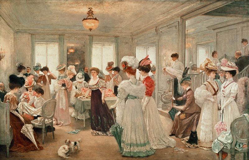 Cinq Heures chez le Couturier Paquin von Henri Gervex