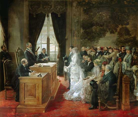 Die Hochzeit von Mathurin Moreau im Rathaus von Paris. von Henri Gervex