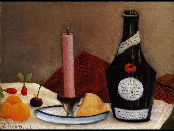 Stilleben mit rosa Kerze von Henri Julien Félix Rousseau