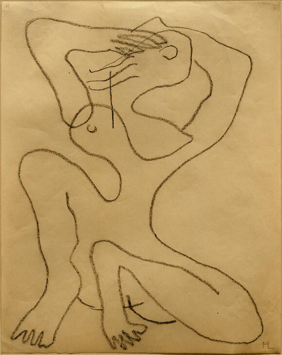 Seated woman with raised arms von Henri Laurens