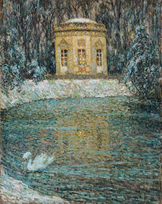Der Musikpavillon von Versailles im Schnee von Henri Le Sidaner