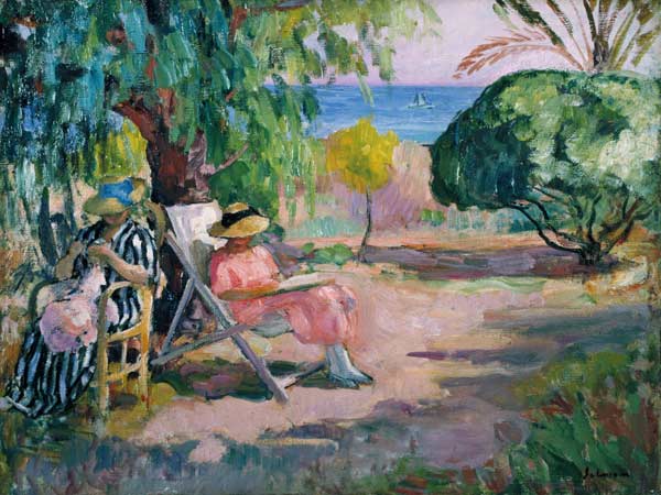 Sommertag in einem Garten am Meer von Henri Lebasque