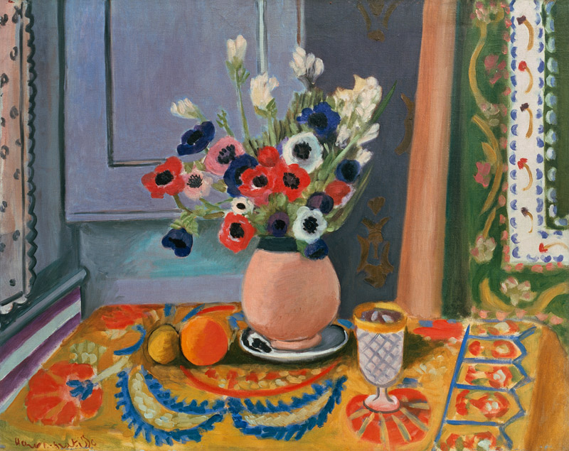 Anemones in an earthenware vase von Henri Matisse