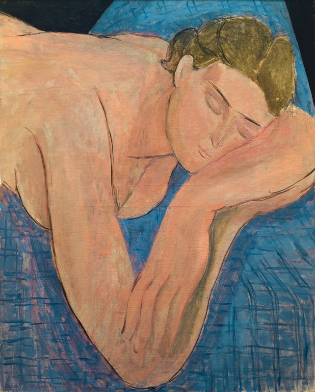 The Dream (Figure sleeping on blue ground) von Henri Matisse