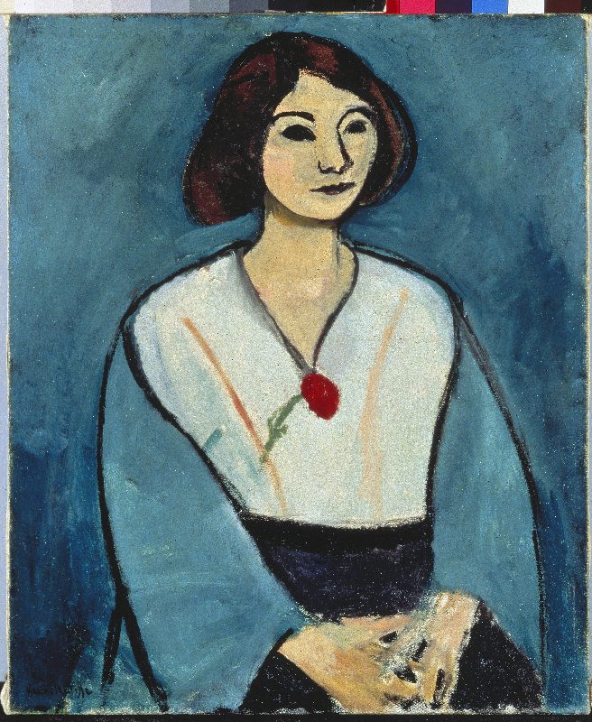Lady in Green with Red Flower von Henri Matisse