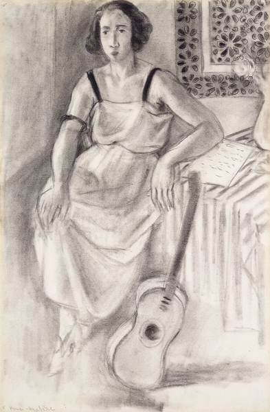 Woman Sitting with a Guitar-23 von Henri Matisse