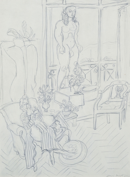 Woman in an Interior; Hotel Regina, Cimiez, Nice von Henri Matisse