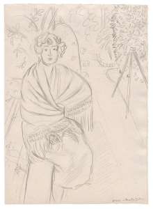 Woman with a Shawl, in a Garden