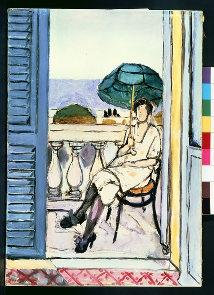 Woman with a Green Parasol on a Balcony, 1918-9 von Henri Matisse