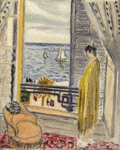 Woman beside a window