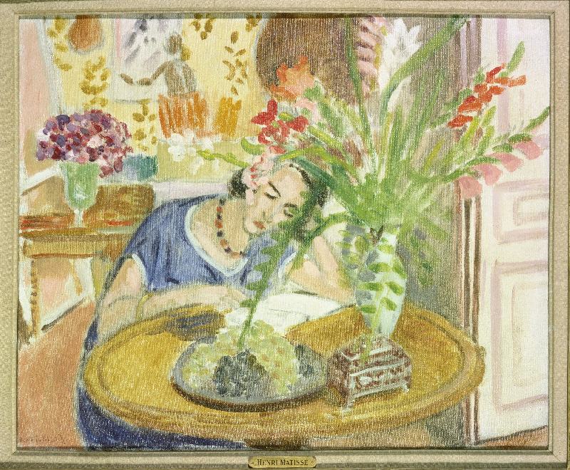 Woman and Vase with Gladioli von Henri Matisse
