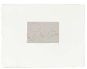 Jeune Femme contemplant un Bocal de Poissons Rouge