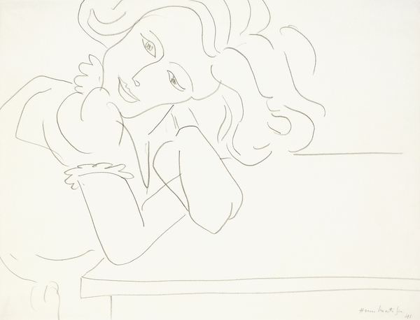 Young Girl Leaning on her Elbow on a Table von Henri Matisse