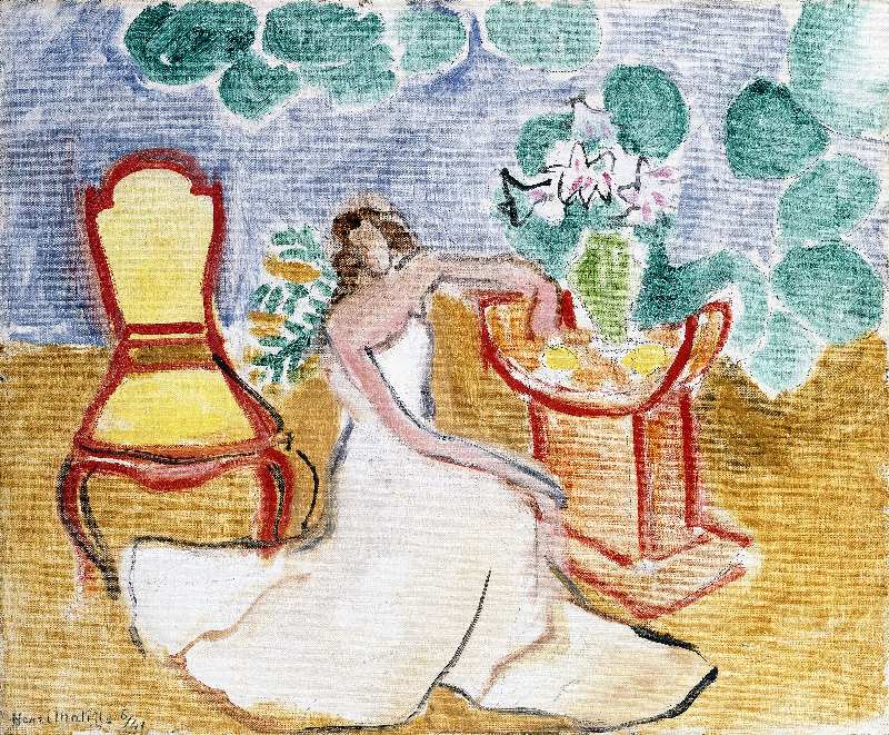 Young girl in a white dress von Henri Matisse