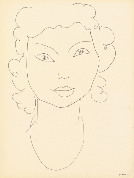 Head, Curly Hair von Henri Matisse