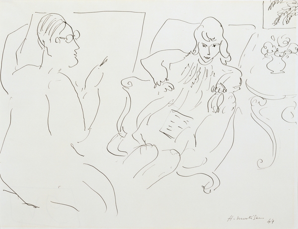 Artist with Model von Henri Matisse