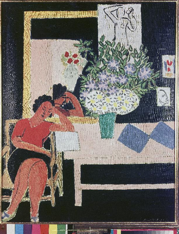 Readers against a black background von Henri Matisse