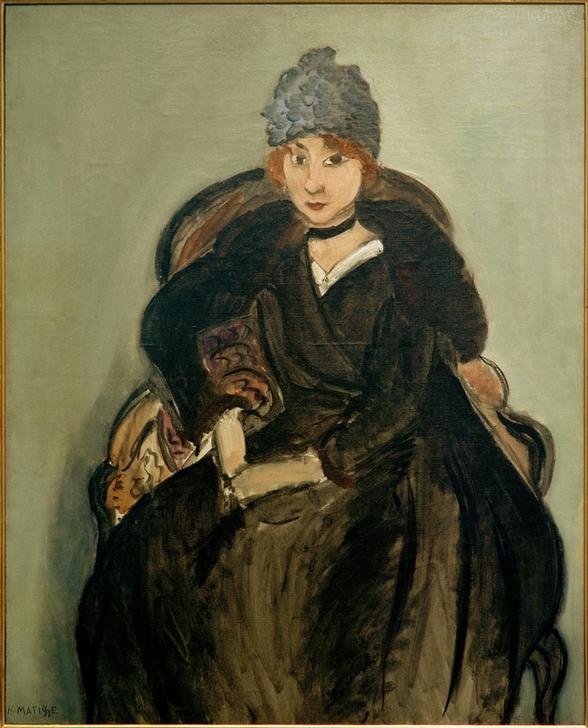 Marguerite in a blue hat von Henri Matisse