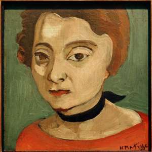 Marguerite with black velvet necklace