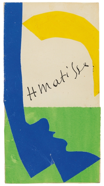Maquette for the back cover of the exhibition catalogue Henri Matisse, Papiers decoupes von Henri Matisse