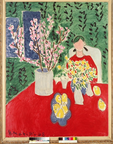 Plum Blossoms, Green Background von Henri Matisse