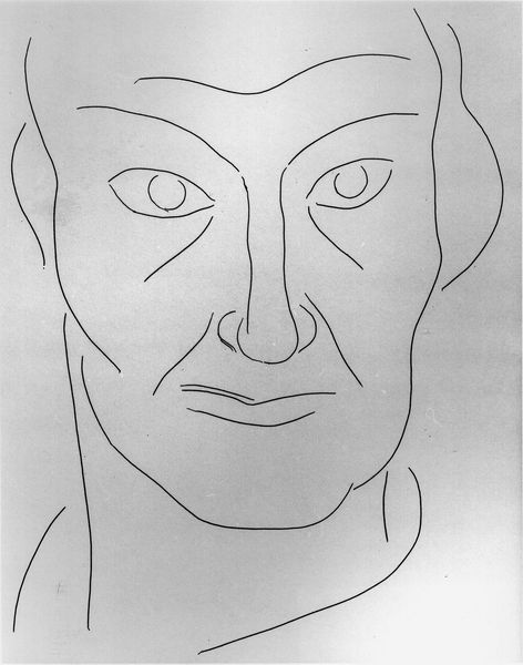 Portrait of Charles Baudelaire (1821-67), illustration for Poems by Stephane Mallarme (1842-98) 1932 von Henri Matisse