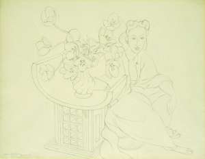 Seated Woman with a Vase of Tulips