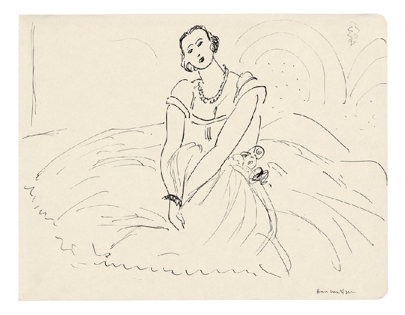 Seated Woman with Full-Skirted Dress von Henri Matisse