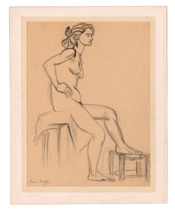 Seated Female Nude, One Foot on a Stool von Henri Matisse