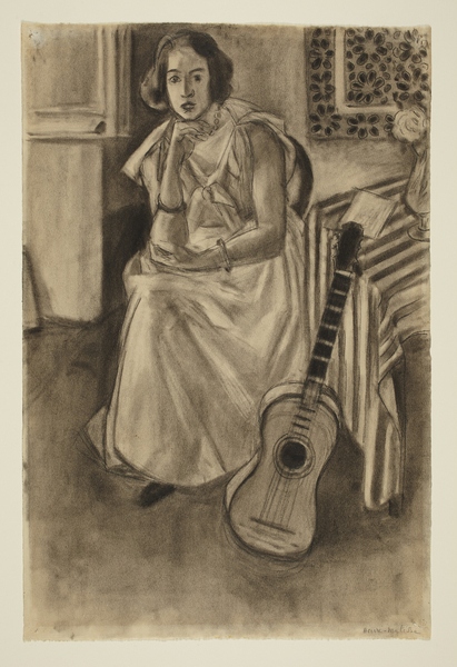 Seated Model with a Guitar-23 von Henri Matisse