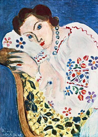 Blusa eslava con butaca, fondo violeta