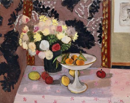 Still Life, Bouquet and Fruit Bowl