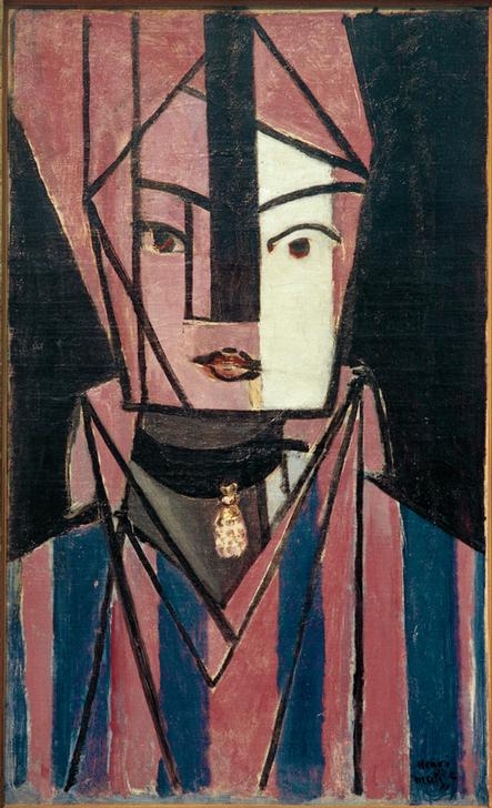 Head in white and pink von Henri Matisse