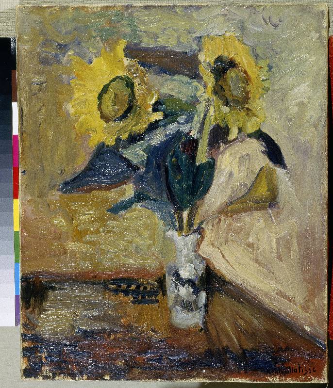 Two Sunflowers in a White Jug von Henri Matisse