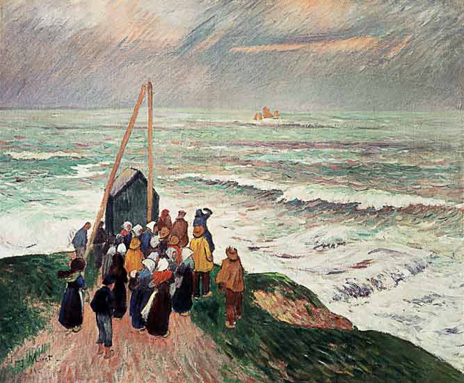 In Erwartung der Fischer (Bretagne) von Henri Moret