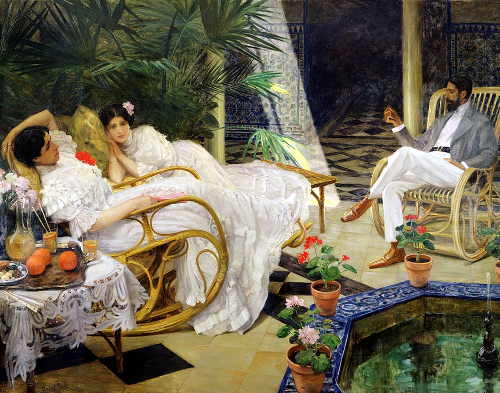 The Patio (oil on canvas) von Henri Zo