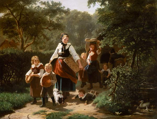 Rückkehr vom Backhaus. von Hermann Sondermann