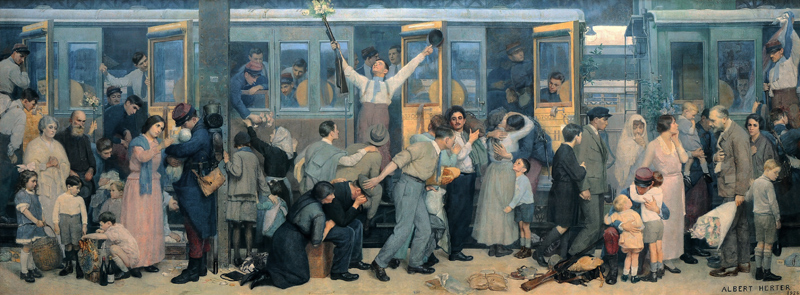 Abreise der Soldaten von Albert Herter