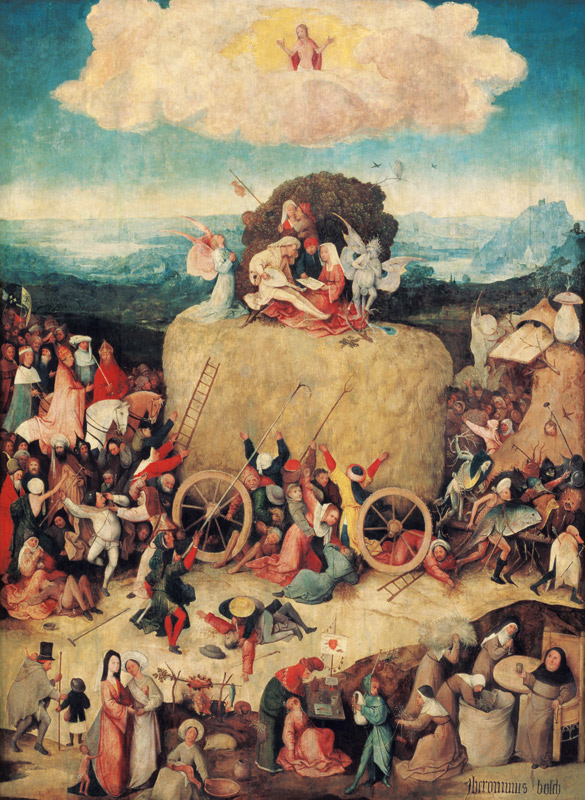 Heuwagen-Triptychon, Mittelbild von Hieronymus Bosch
