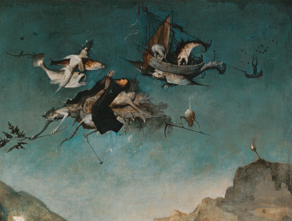 Temptation of St.Anthony, detail of left hand panel, von Hieronymus Bosch