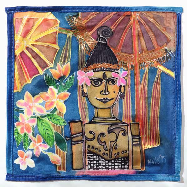 Balinese Puppet, 2005 (dyes on silk)  von Hilary  Simon