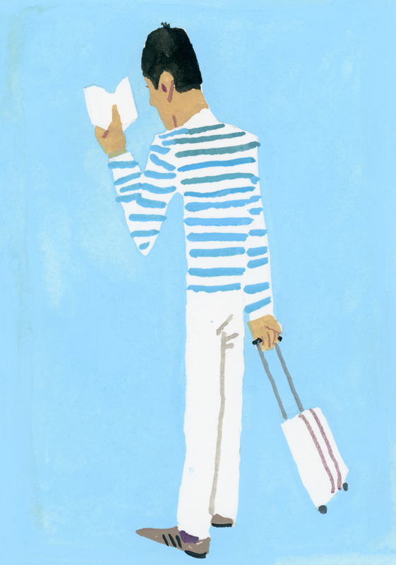 A traveler looking at the timetable von Hiroyuki Izutsu