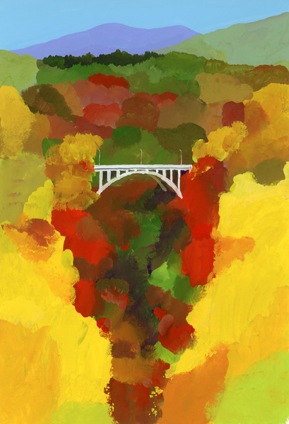 Autumn leaves valley von Hiroyuki Izutsu