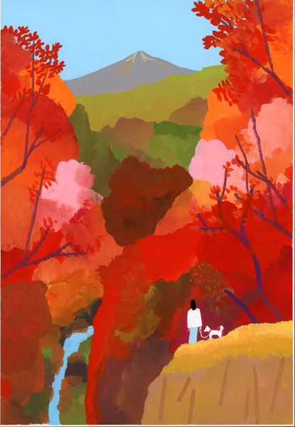 Autumnal leaves and waterfalls von Hiroyuki Izutsu