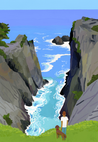 Walking with dogs on the Rias coast von Hiroyuki Izutsu