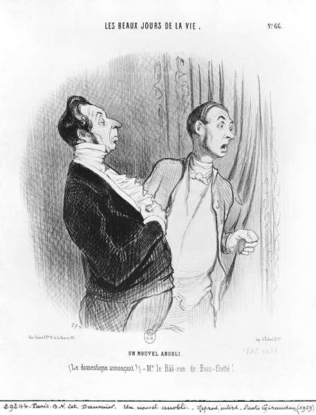 Series ''Les beaux jours de la vie'', A new nobleman, plate 66, illustration from ''Le Charivari'',  von Honoré Daumier